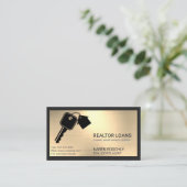 Carte De Visite Logo Keys House | Arrière - plan métallique (Debout devant)