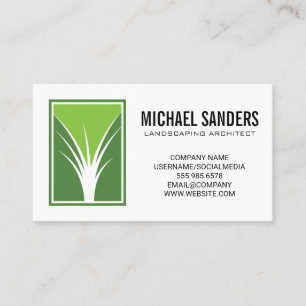 Carte De Visite Logo Landscaper   Herbe verte