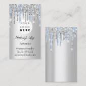 Carte De Visite Logo Lashes Extension Maquillage Artiste Argent (Devant / Derrière)