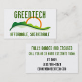Carte De Visite Logo - lever de soleil vert (Devant / Derrière)