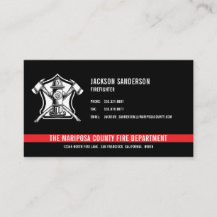 Carte De Visite Logo Ligne Rouge Sapeurs-Pompiers