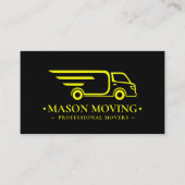 Carte De Visite Logo Lime Jaune Noir de Minimal Logistics Movers (Devant)