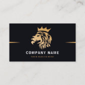 Carte De Visite Logo Lion Élégant Monogramme (Devant)