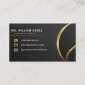 Carte De Visite Logo Lion Or Élégant Monogram Professional (Dos)