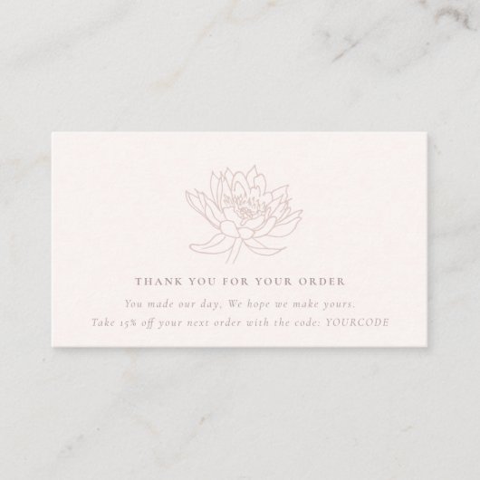 CARTE DE VISITE LOGO LOGO LOGO LOTUS FLORA PEACH BLUSH SHOPPPPING (Devant)