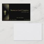 Carte De Visite Logo Long Man - Simple Gold Man (Devant / Derrière)
