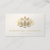 Carte De Visite logo lotus en feuille d'or (Devant)