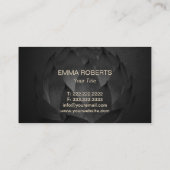 Carte De Visite Logo Lotus Or Élégant Floral Noir (Dos)