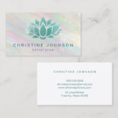 Carte De Visite logo lotus turquoise (Devant / Derrière)