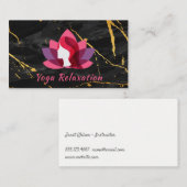 Carte De Visite Logo Lotus Woman | Marbre d'or noir (Devant / Derrière)