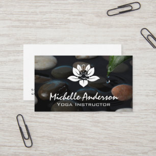 Carte De Visite Logo Lotus Yoga   Pierres en Pond