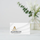 Carte De Visite Logo Lux Immobilier Moderne (Debout devant)