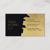 Carte De Visite Logo Luxe Abstrait Gold Brushstroke sur papier noi (Dos)