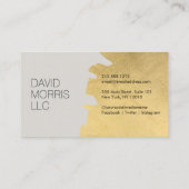Carte De Visite Logo Luxe Abstrait Gold Brushstroke sur Tan (Dos)