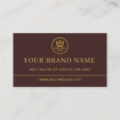 Carte De Visite Logo Luxe Bourgogne Or Code QR (Devant)