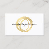 Carte De Visite Logo Luxe Faux Gold Peint Cercle Designer (Devant)