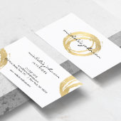 Carte De Visite Logo Luxe Faux Gold Peint Cercle Designer