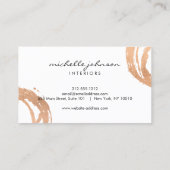 Carte De Visite Logo Luxe Faux Rose Gold Peint Cercle Designer (Dos)