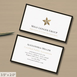 Carte De Visite Logo Luxueux de Style avec Bordure Noire