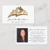 Carte De Visite Logo Maison Agent Immobilier Professionnel Blanc (Devant / Derrière)