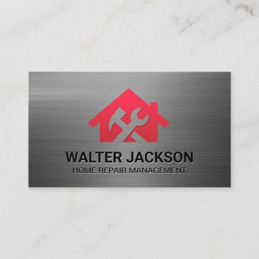 Carte De Visite Logo Maison Clé à Molette | Rénovations de Maison (Devant)