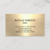 Carte De Visite Logo Maison & Clé Immobilier Realtor Noir & Or (Dos)