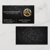 Carte De Visite Logo Maison et Bâtiment Or Argent (Devant / Derrière)