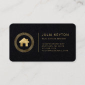 Carte De Visite Logo maison Gold Premium Black Immobilier (Devant)