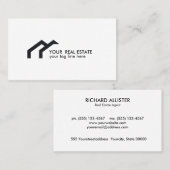 Carte De Visite Logo maison noire agent immobilier professionnel (Devant / Derrière)