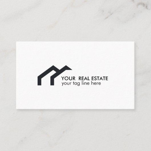 Carte De Visite Logo maison noire agent immobilier professionnel (Devant)