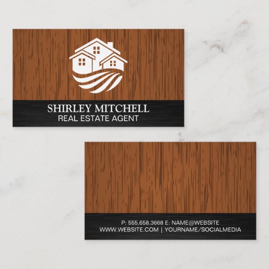 Carte De Visite Logo Maisons | Bois (Devant / Derrière)