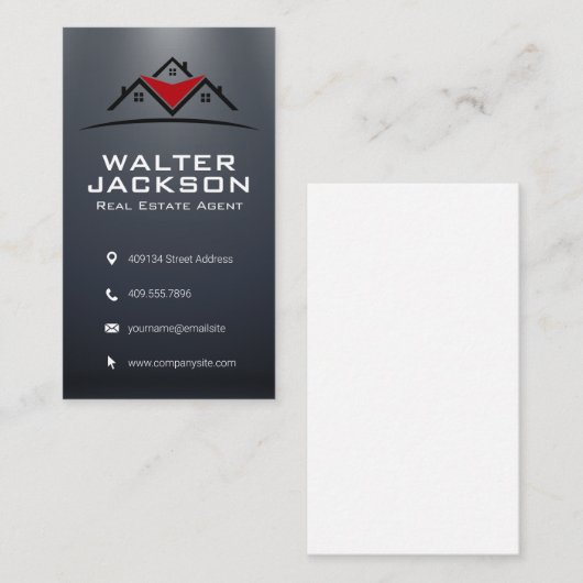 Carte De Visite Logo Maisons | Immobilier (Devant / Derrière)