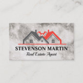 Carte De Visite Logo Maisons Immobilieres | Texture Marbre | Code  (Devant)