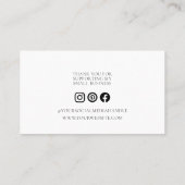 Carte De Visite Logo manuscrit du Merci client moderne (Dos)