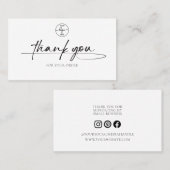 Carte De Visite Logo manuscrit du Merci client moderne (Devant / Derrière)