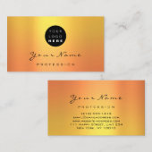 Carte De Visite Logo Maquillage Artiste Cheveux Nails Jaune Orange (Devant / Derrière)