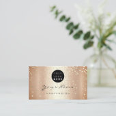 Carte De Visite Logo Maquillage Artiste Coiffure clous Coral Rose (Debout devant)