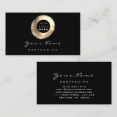 Carte De Visite Logo Maquillage Artiste Coiffure clous Floral Or N (Devant / Derrière)