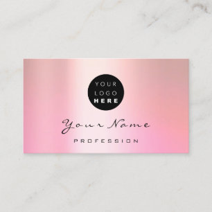 Carte De Visite Logo Maquillage Artiste Hair Nails Rose Soin rose