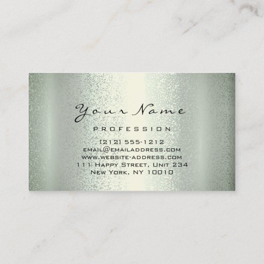 Carte De Visite Logo Maquillage Artiste Hair Nails Vert Mint Métal (Dos)