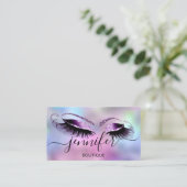 Carte De Visite Logo maquillage Boutique Lash Studio Brosse Hologr (Debout devant)