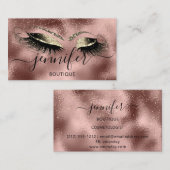 Carte De Visite Logo maquillage Boutique Lash Studio Eyes Rose Gol (Devant / Derrière)