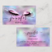 Carte De Visite Logo maquillage Boutique Lash Studio Holographe ro (Devant / Derrière)