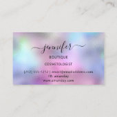 Carte De Visite Logo maquillage Boutique Lash Studio Holographe ro (Dos)