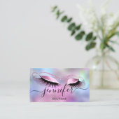 Carte De Visite Logo maquillage Boutique Lash Studio Holographe ro (Debout devant)