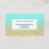 Carte De Visite Logo maquillage typographie or parties scintillant (Dos)