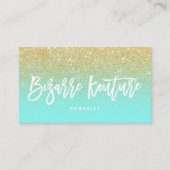 Carte De Visite Logo maquillage typographie or parties scintillant (Devant)