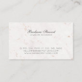 Carte de visite Logo Marbre Rose Moderne Minimalis (Dos)
