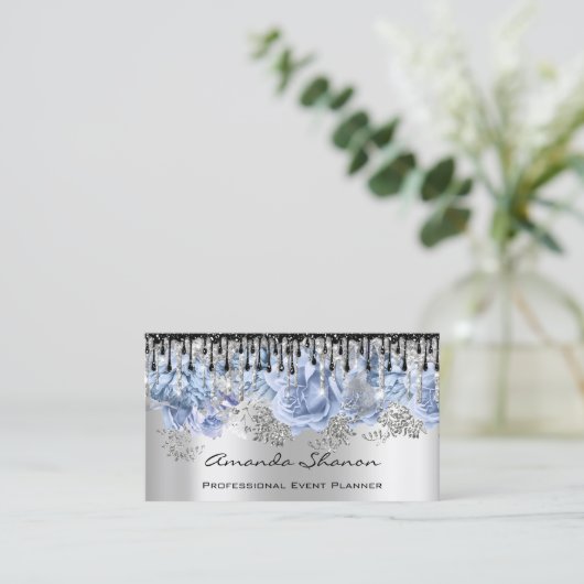 Carte De Visite Logo Mariage de l'organisateur d'événements Gris B (Debout devant)