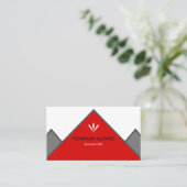 Carte De Visite Logo Marque Rouge & Blanc (Debout devant)